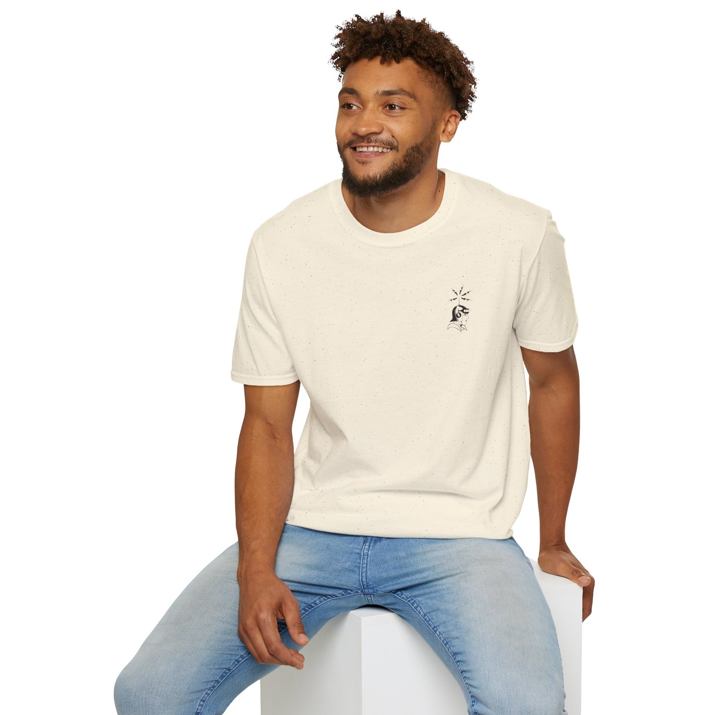 Cosmic Surfer Unisex Softstyle T-Shirt - Celestial Design for Surf Enthusiasts