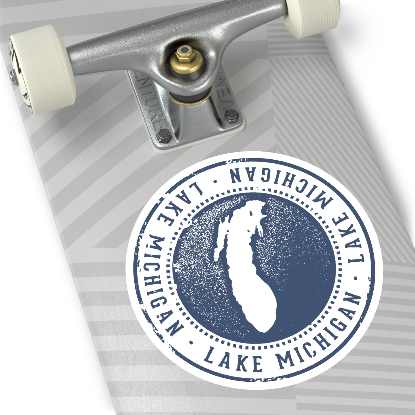 Lake Michigan Round Stickers - Durable Indoor/Outdoor Decals for Nature Lovers