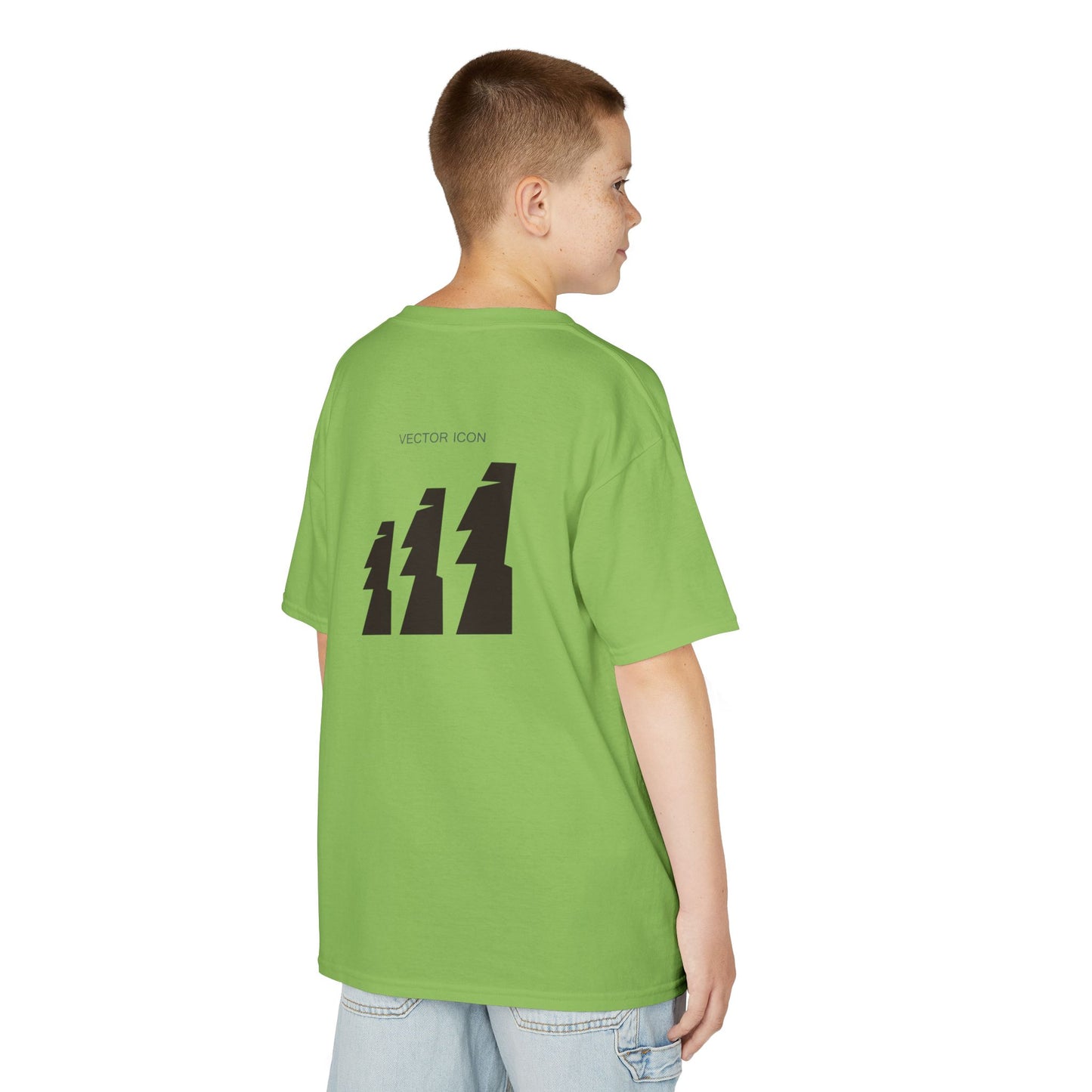 Vector Icon Surf Style Kids Tee - Stylish Heavy Cotton T-Shirt for Boys and Girls