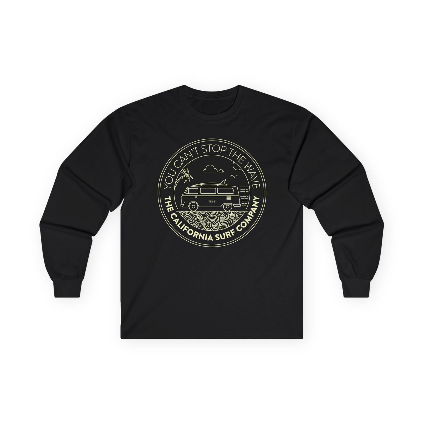 California Surf Van Long Sleeve Tee - Retro Style, Gift for Surfers, Unisex Apparel, Beach Lover Gift, Vacation Outfit, Casual Wear