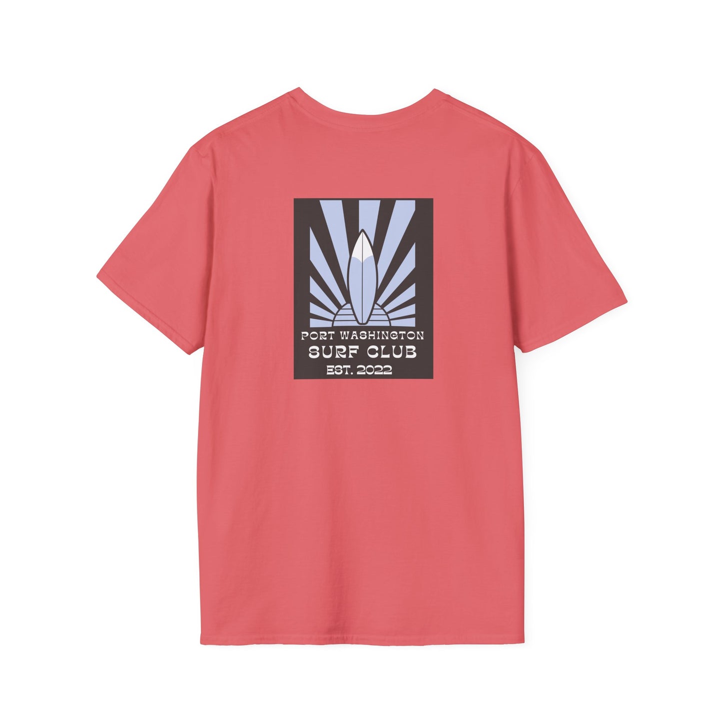 Port Washington Surf Club Unisex Softstyle T-Shirt - Retro Beach Vibe with Gnarly Skull Graphics
