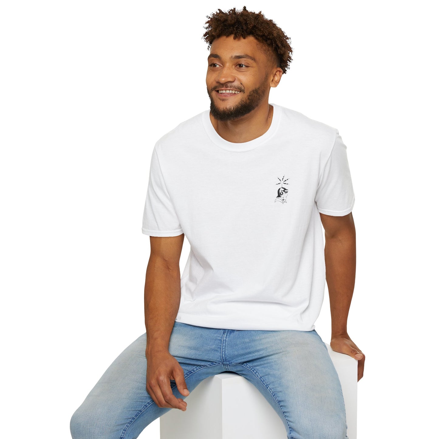 Cosmic Surfer Unisex Softstyle T-Shirt - Celestial Design for Surf Enthusiasts