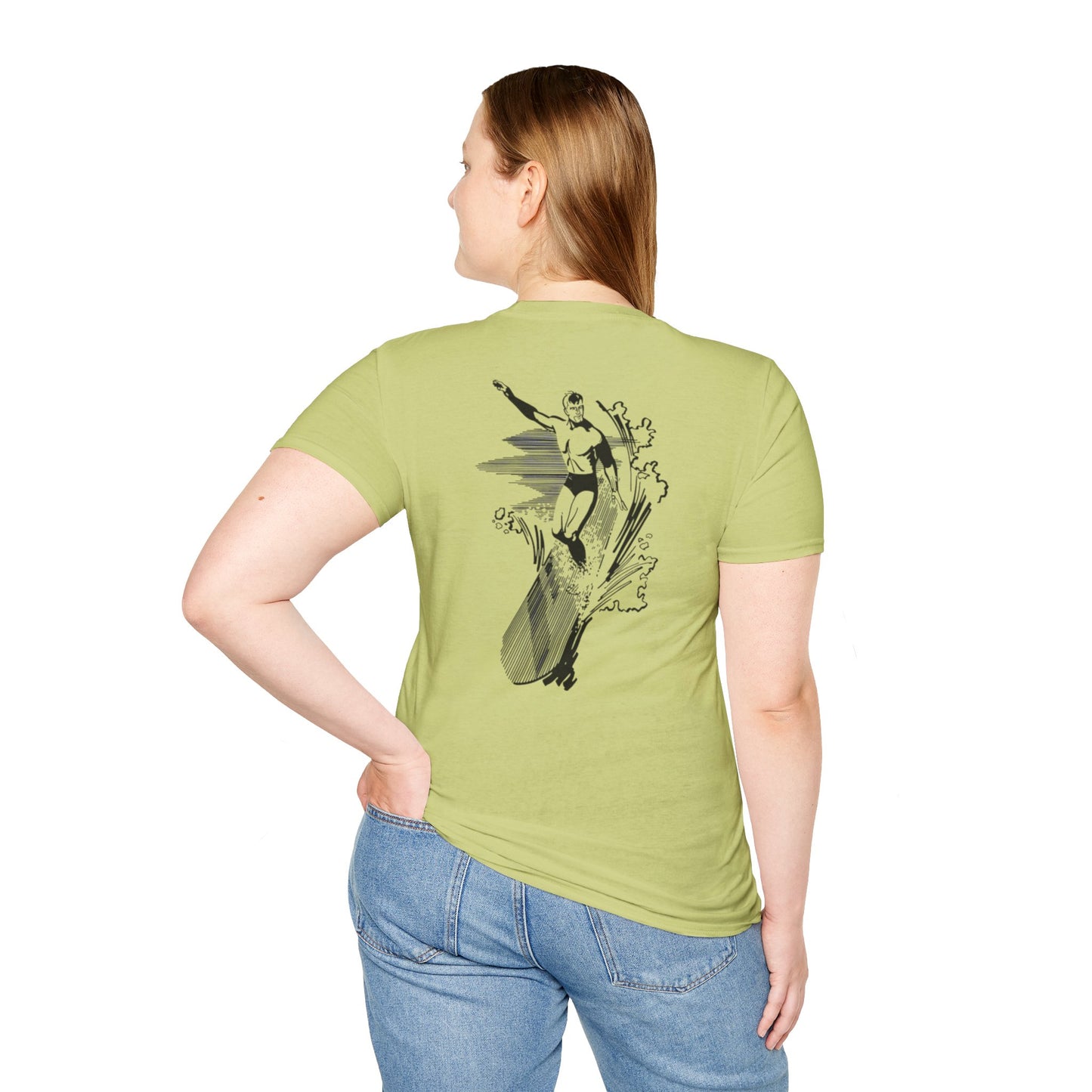 Vector Icon Surfing Unisex Softstyle T-Shirt - Casual Surf Fashion