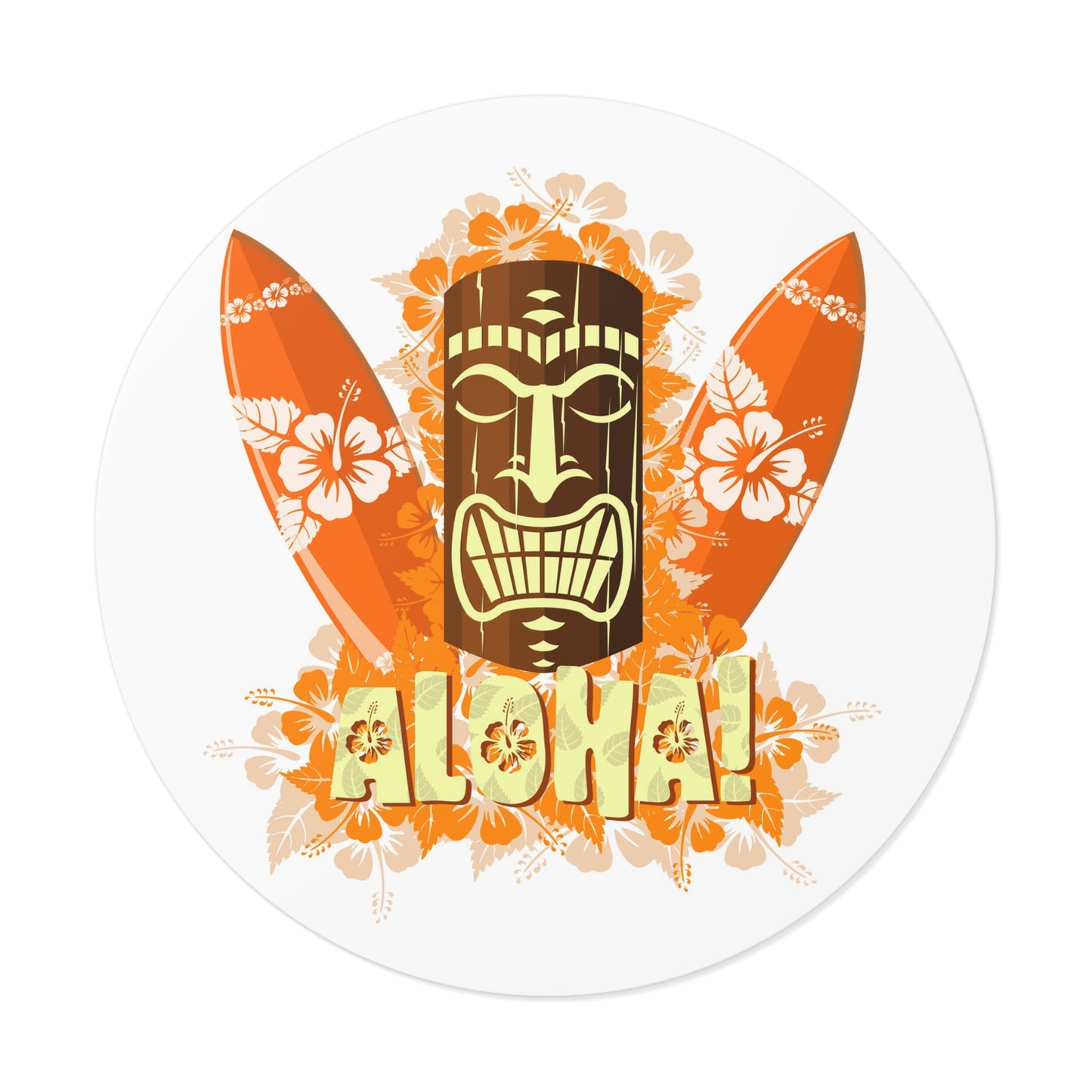Aloha Tiki Vinyl Stickers - Tropical Surf Decor