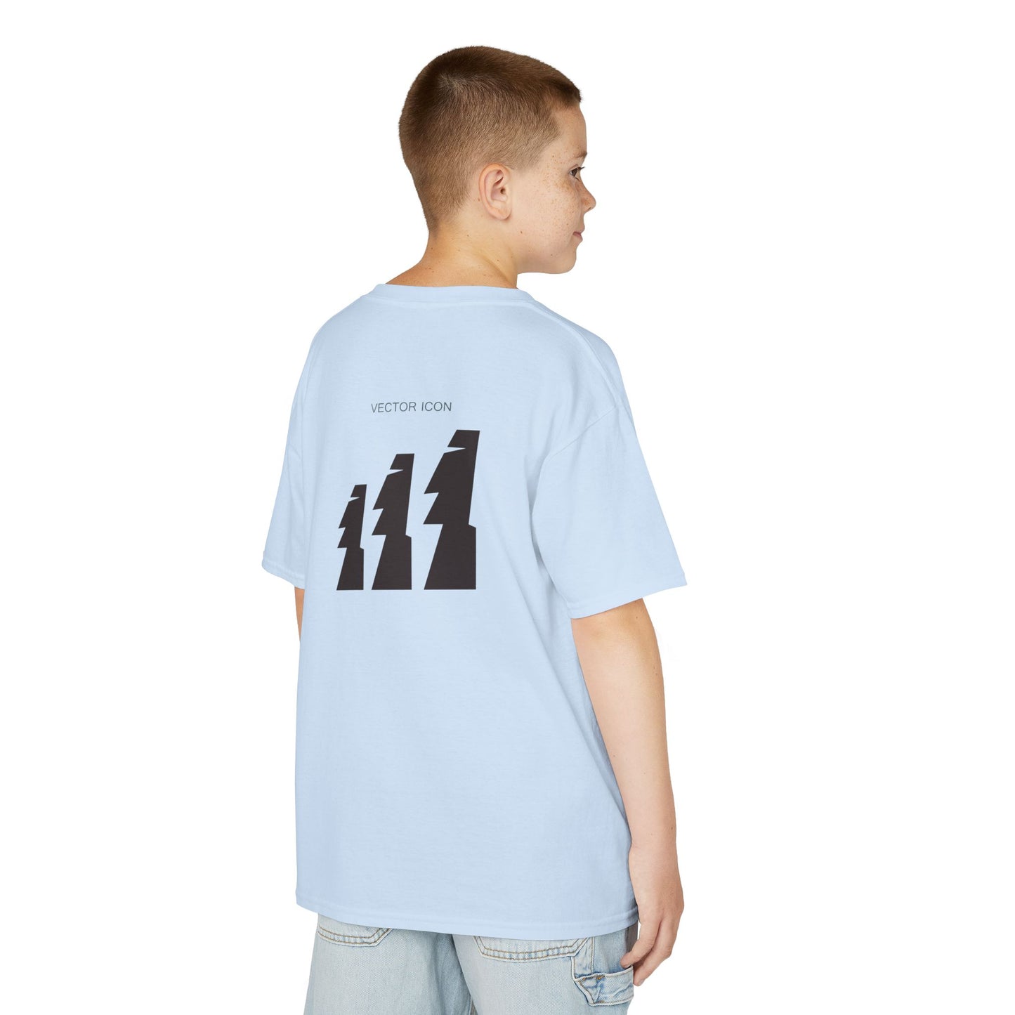 Vector Icon Surf Style Kids Tee - Stylish Heavy Cotton T-Shirt for Boys and Girls
