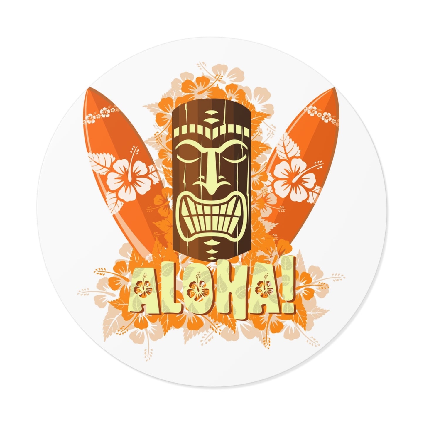 Aloha Tiki Vinyl Stickers - Tropical Surf Decor