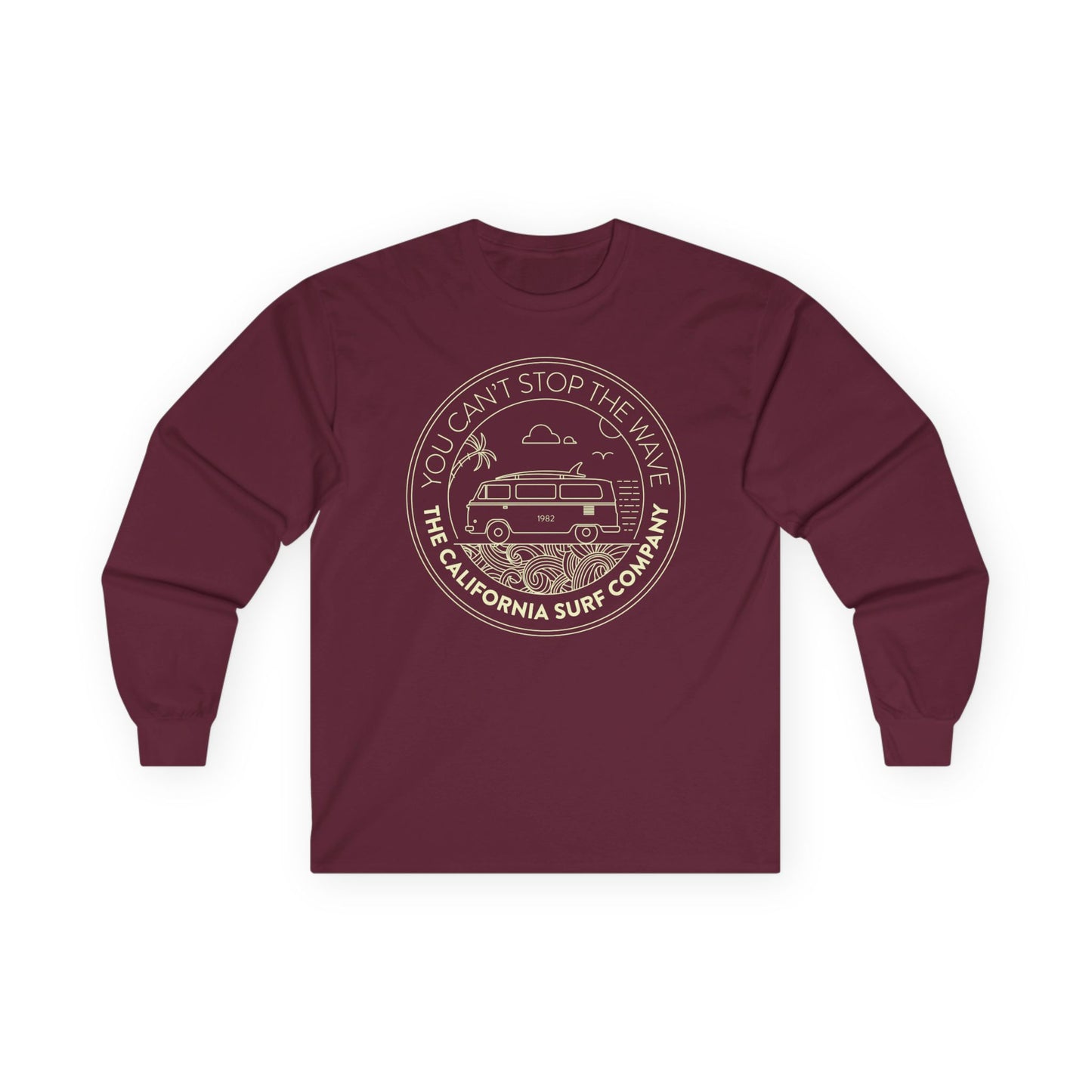 California Surf Van Long Sleeve Tee - Retro Style, Gift for Surfers, Unisex Apparel, Beach Lover Gift, Vacation Outfit, Casual Wear
