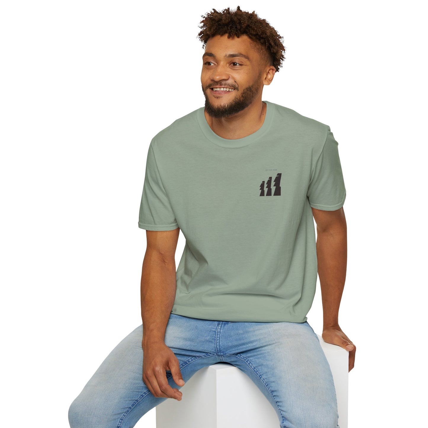 Vector Icon Surfing Unisex Softstyle T-Shirt - Casual Surf Fashion