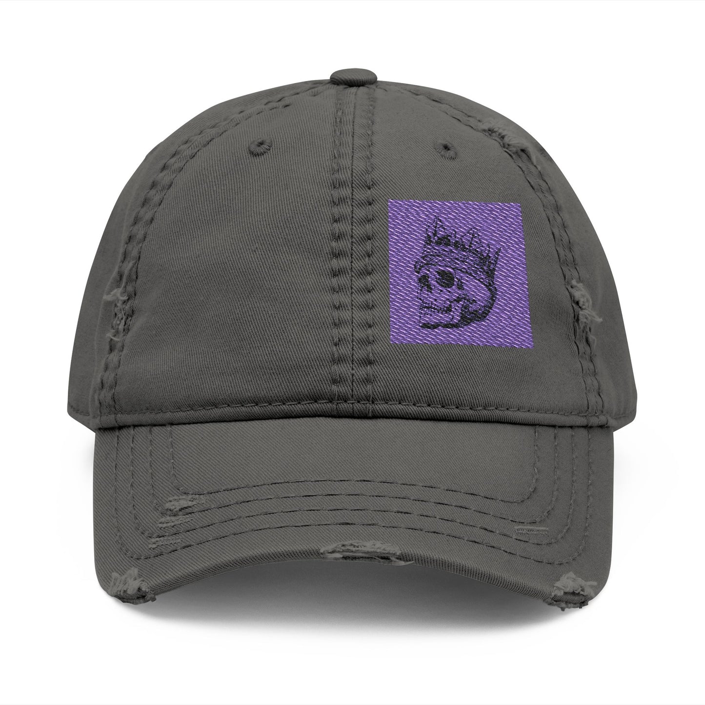 Surf King Distressed Dad Hat with Skull Embroidery - Great Lakes Surf Apparel