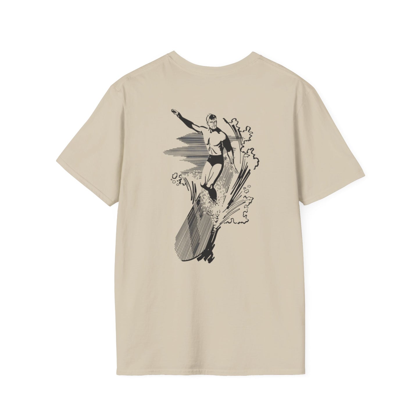 Vector Icon Surfing Unisex Softstyle T-Shirt - Casual Surf Fashion