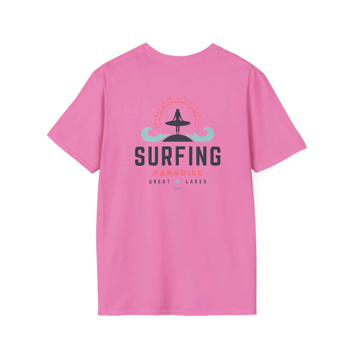 Great Lakes Surfing Paradise Unisex Softstyle T-Shirt - Relaxed Fit for Beach Lovers