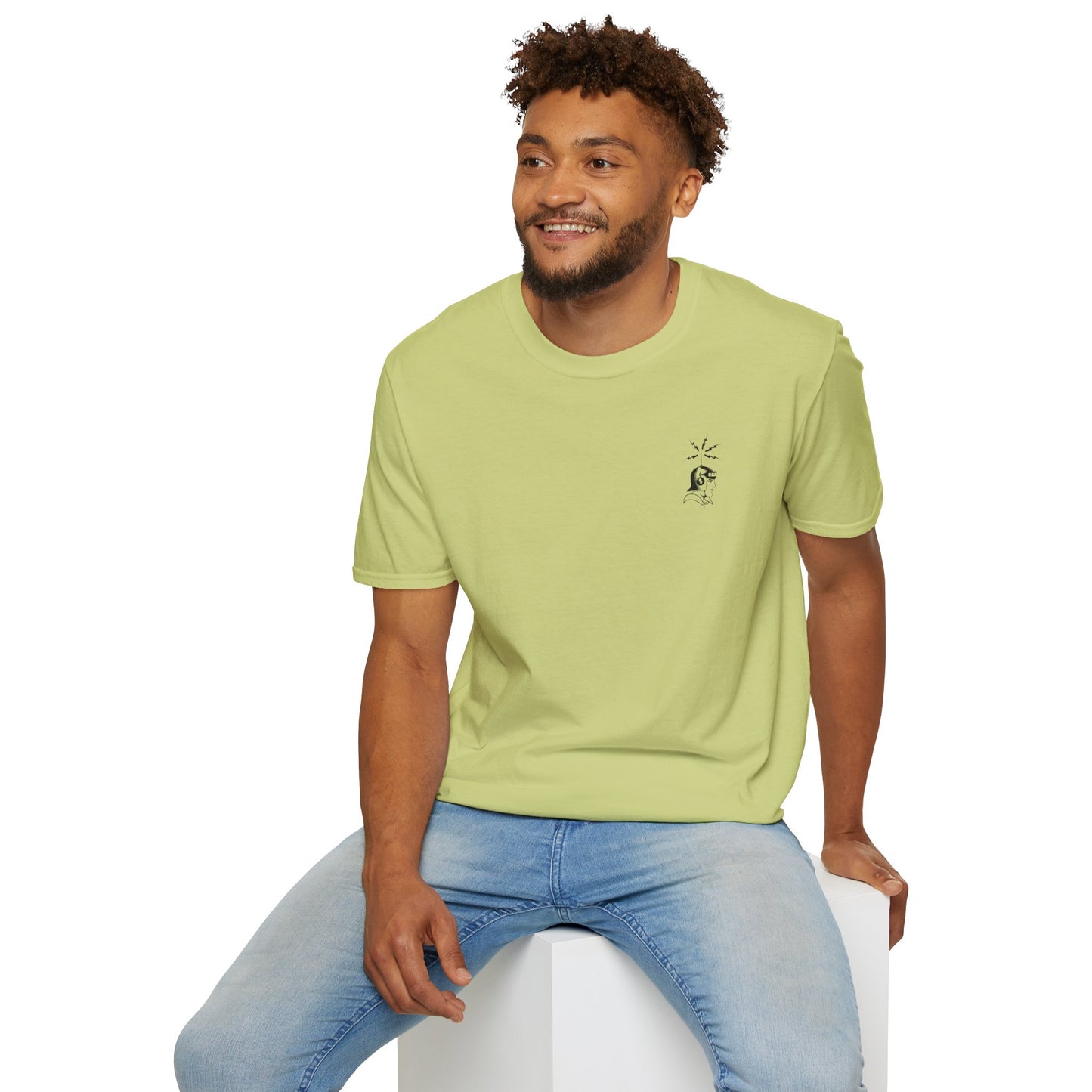 Cosmic Surfer Unisex Softstyle T-Shirt - Celestial Design for Surf Enthusiasts