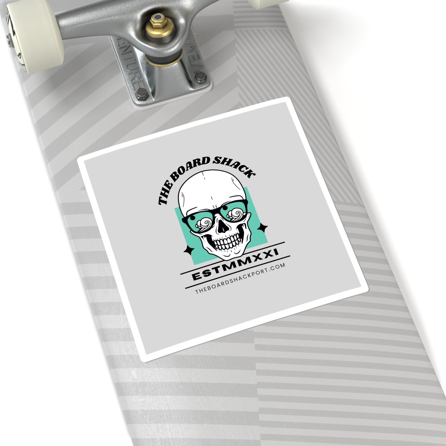 The Board Shack Skull Design Square Stickers