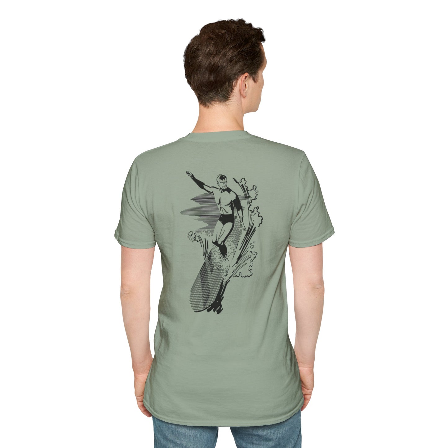 Vector Icon Surfing Unisex Softstyle T-Shirt - Casual Surf Fashion
