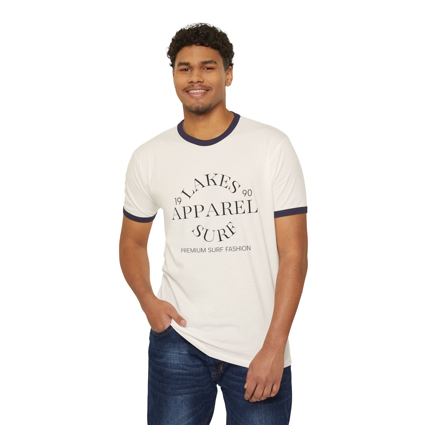 Lakes Surf Apparel Unisex Cotton Ringer T-Shirt - Great Lakes Surf Fashion