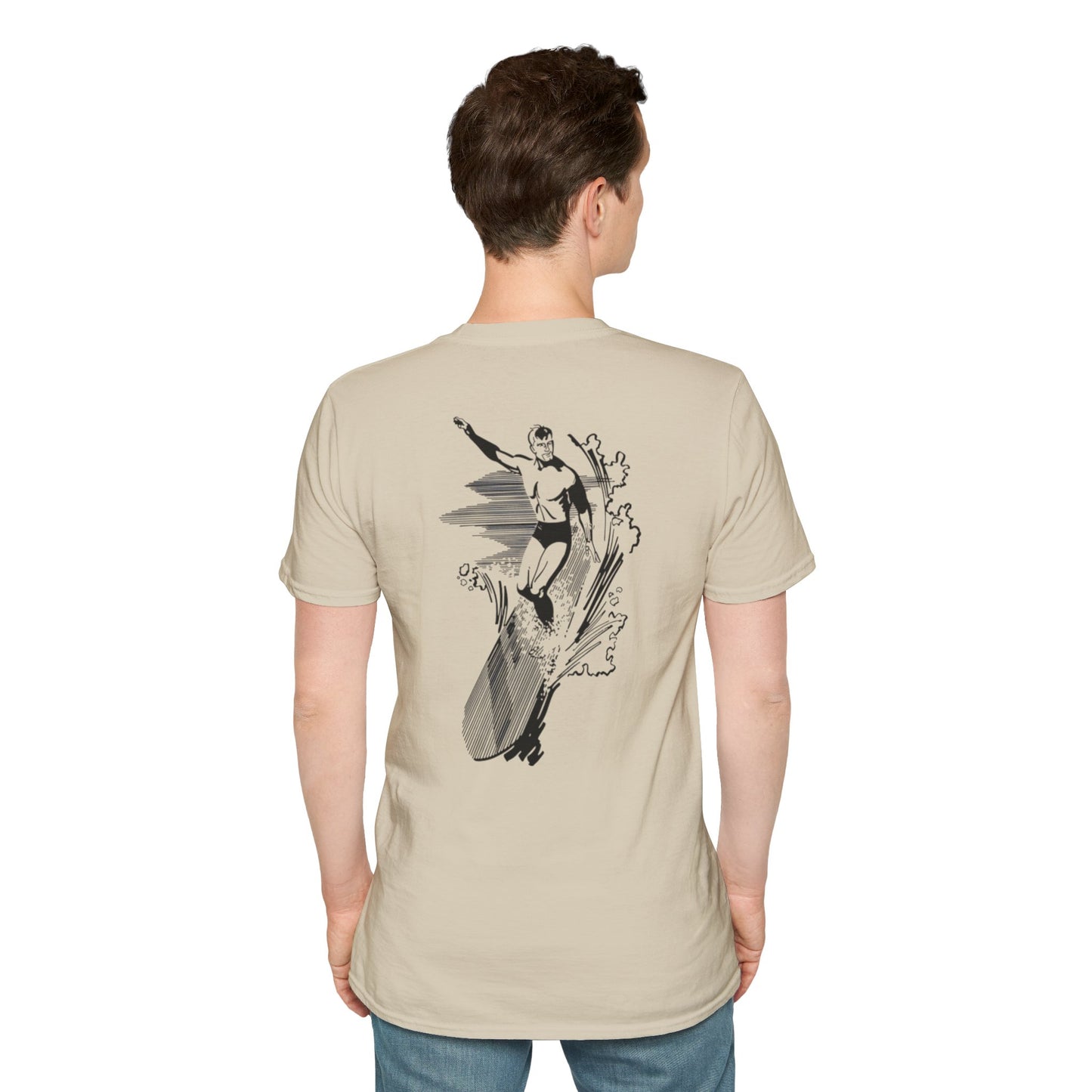 Vector Icon Surfing Unisex Softstyle T-Shirt - Casual Surf Fashion
