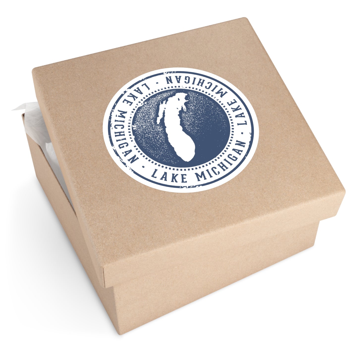 Lake Michigan Round Stickers - Durable Indoor/Outdoor Decals for Nature Lovers