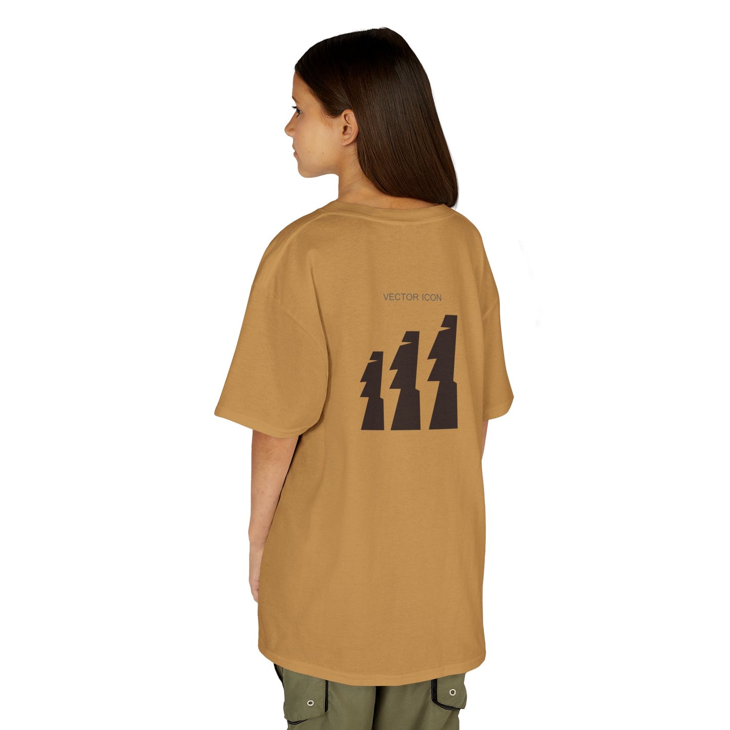 Vector Icon Surf Style Kids Tee - Stylish Heavy Cotton T-Shirt for Boys and Girls