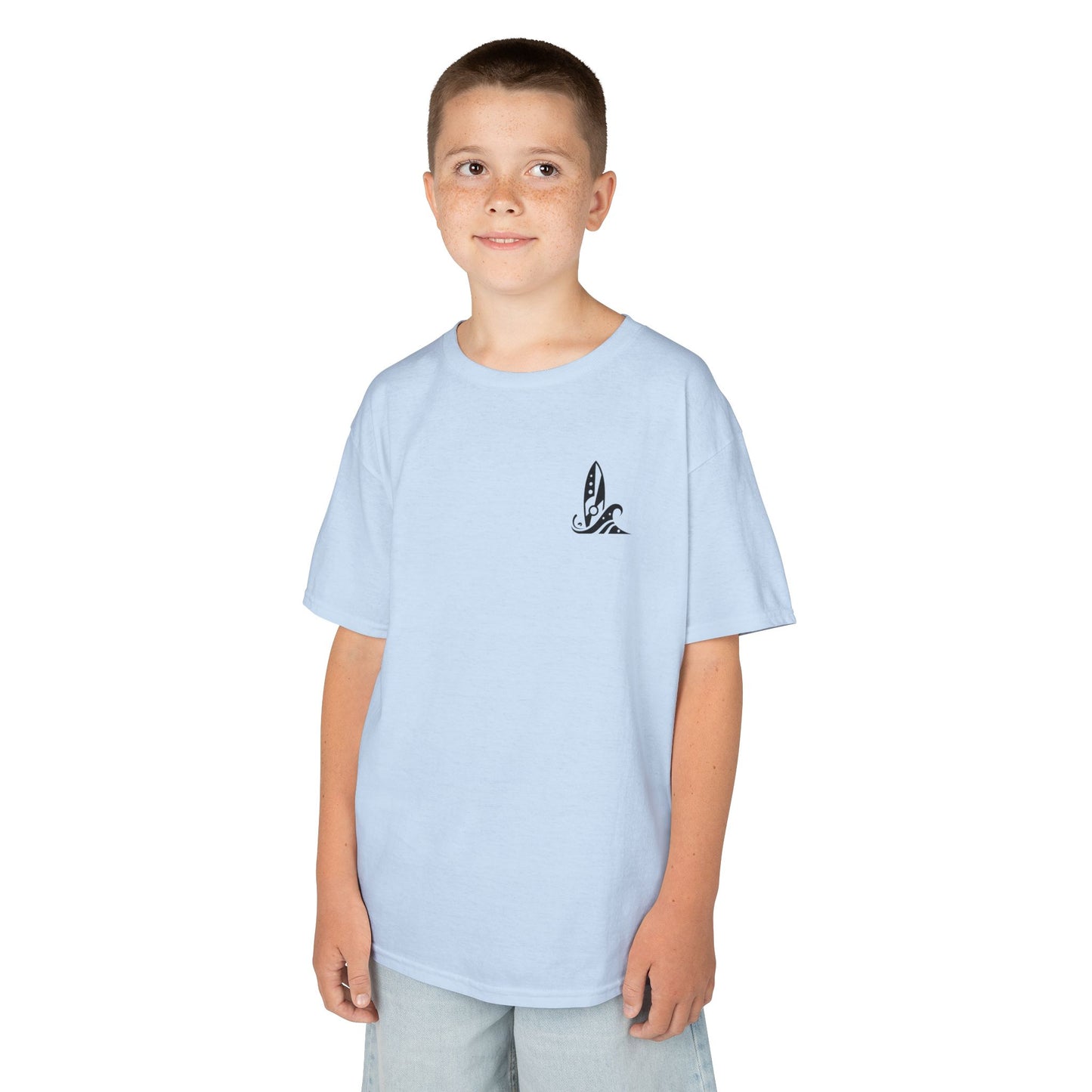 Vector Icon Surf Style Kids Tee - Stylish Heavy Cotton T-Shirt for Boys and Girls