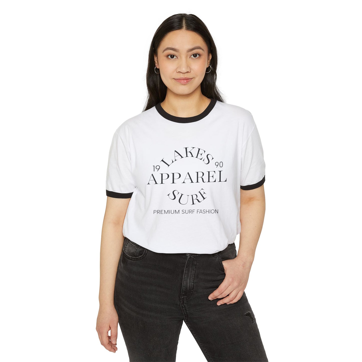 Lakes Surf Apparel Unisex Cotton Ringer T-Shirt - Great Lakes Surf Fashion