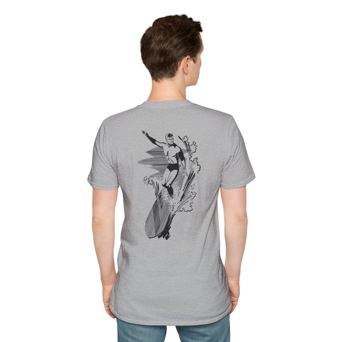 Vector Icon Surfing Unisex Softstyle T-Shirt - Casual Surf Fashion