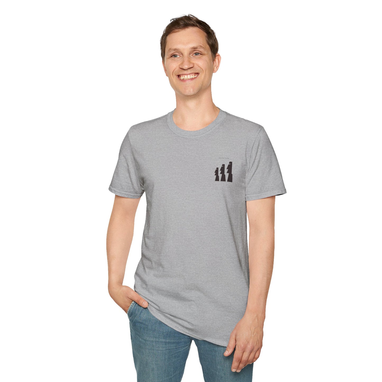 Vector Icon Surfing Unisex Softstyle T-Shirt - Casual Surf Fashion