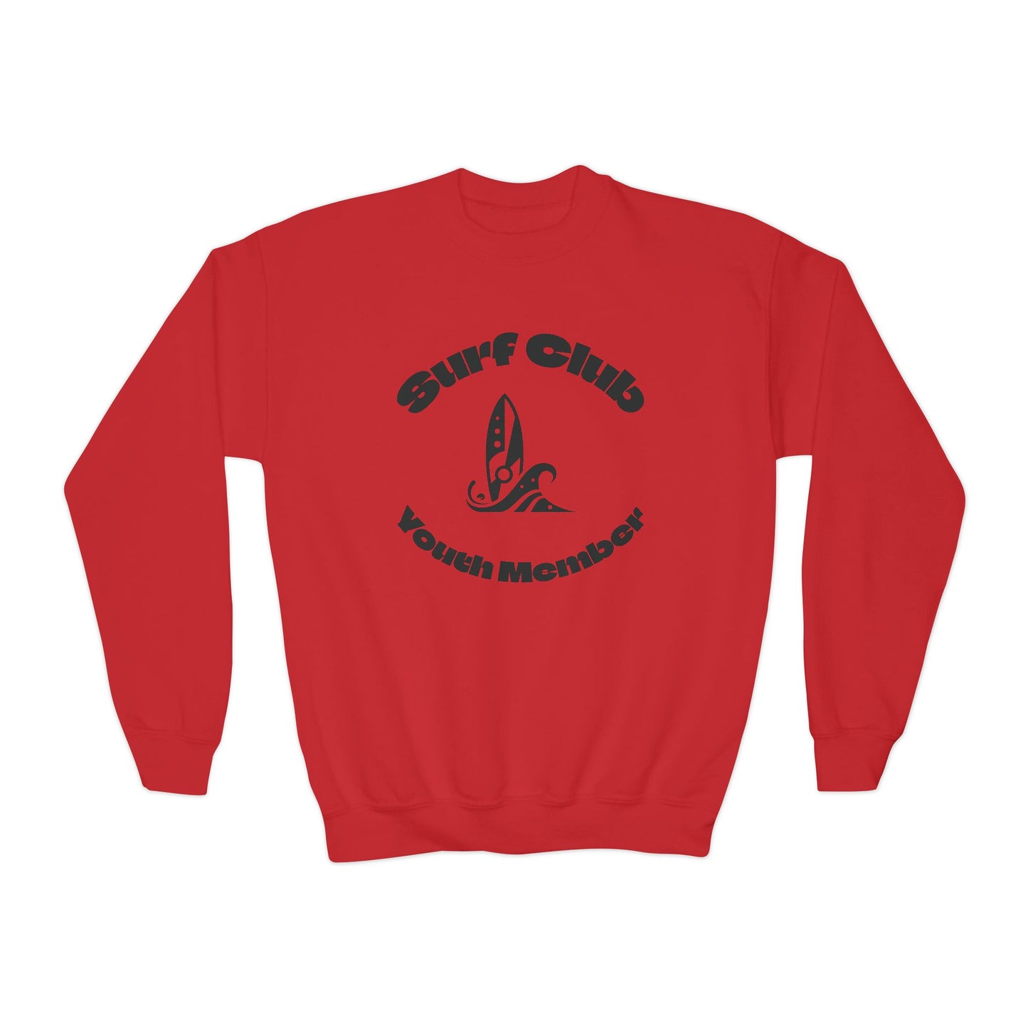 Surf Club Youth Crewneck Sweatshirt - Gnarly Crab Design & Rad Surf Club Design