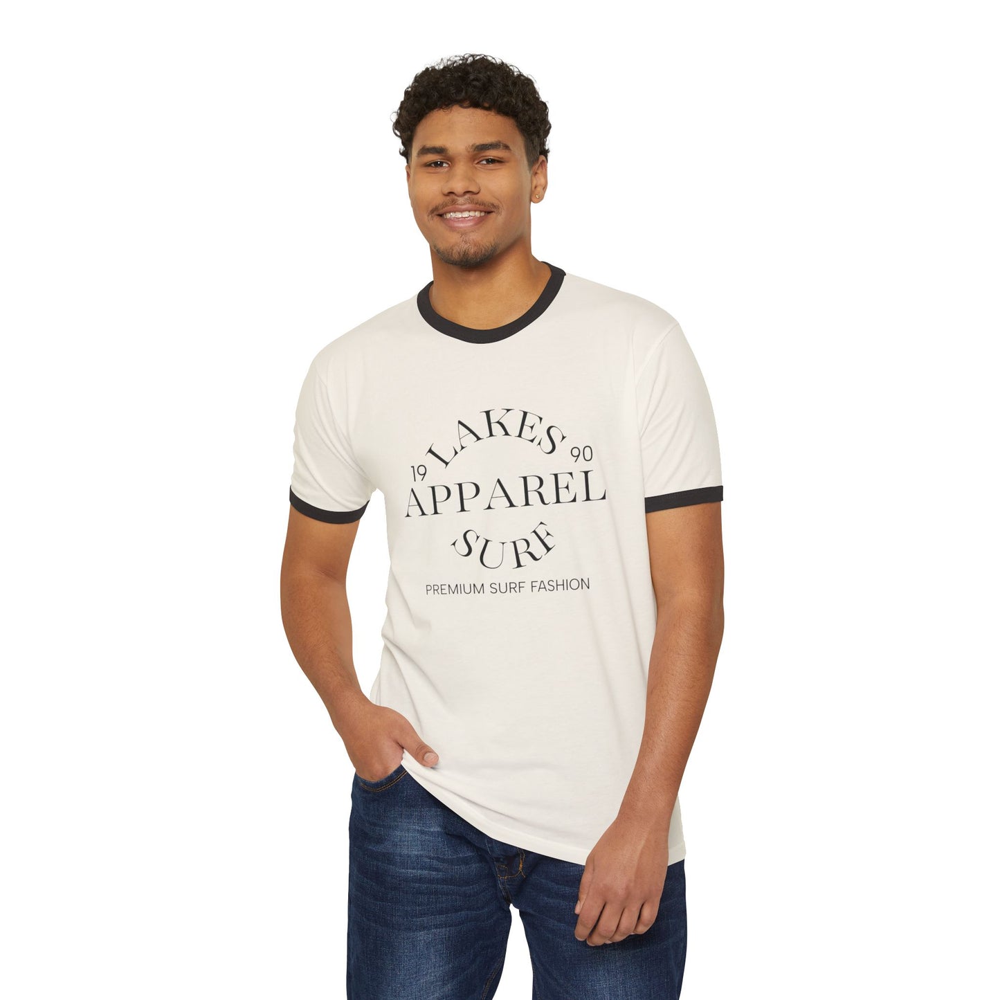 Lakes Surf Apparel Unisex Cotton Ringer T-Shirt - Great Lakes Surf Fashion