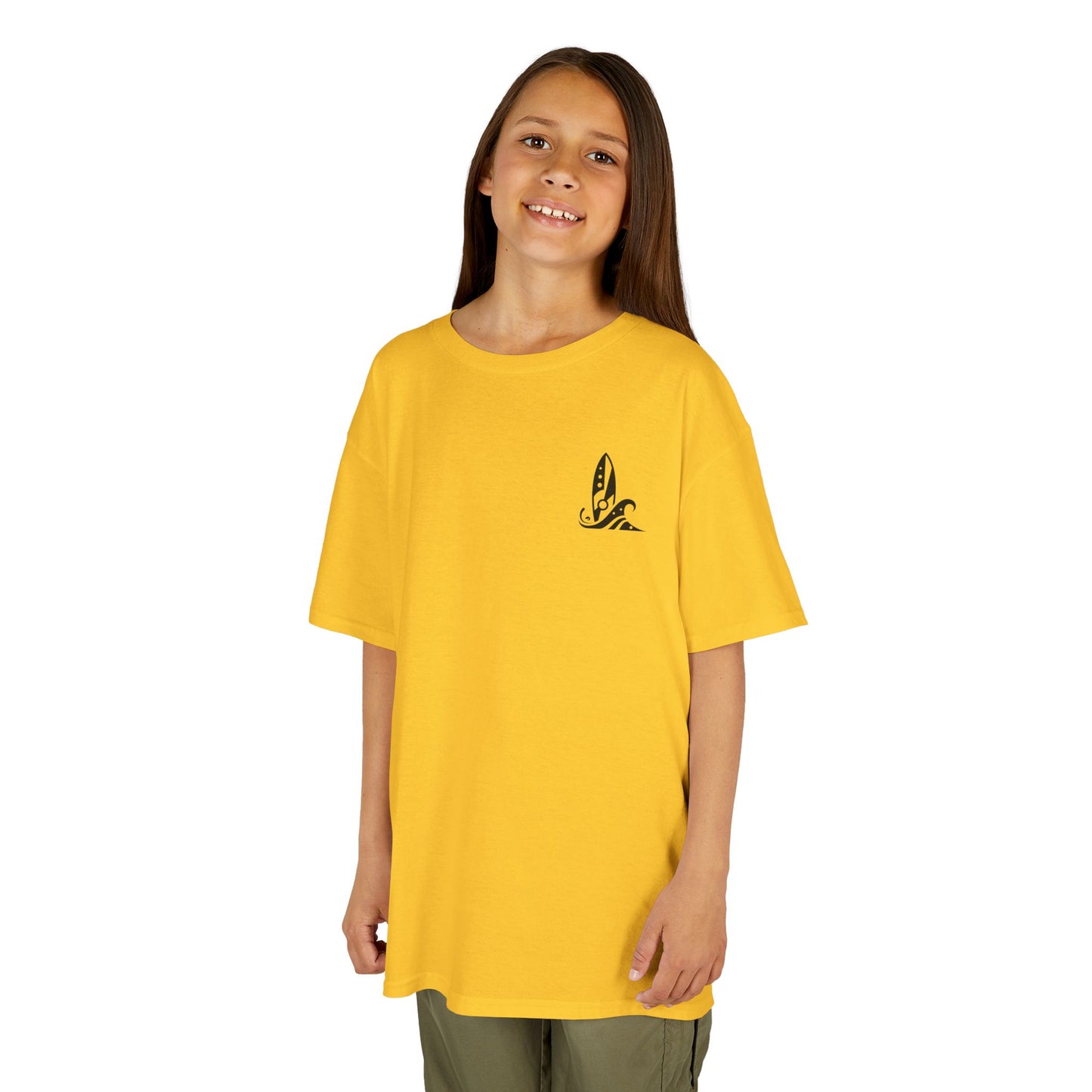 Vector Icon Surf Style Kids Tee - Stylish Heavy Cotton T-Shirt for Boys and Girls