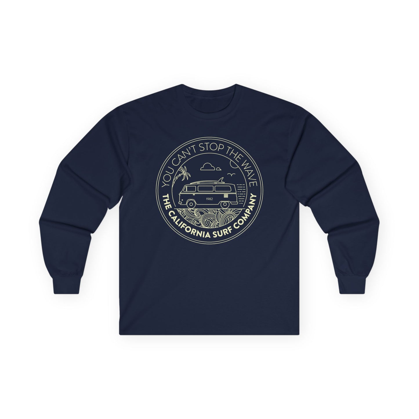 California Surf Van Long Sleeve Tee - Retro Style, Gift for Surfers, Unisex Apparel, Beach Lover Gift, Vacation Outfit, Casual Wear