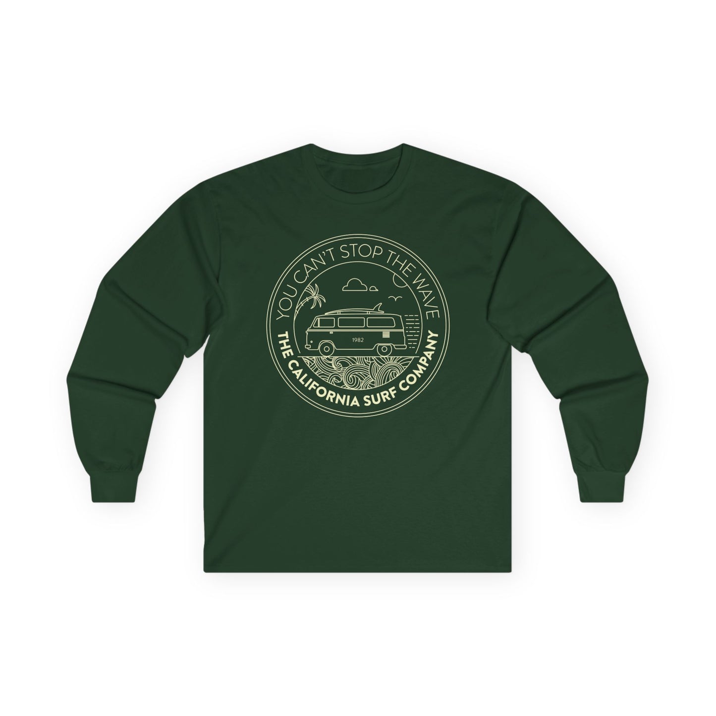 California Surf Van Long Sleeve Tee - Retro Style, Gift for Surfers, Unisex Apparel, Beach Lover Gift, Vacation Outfit, Casual Wear