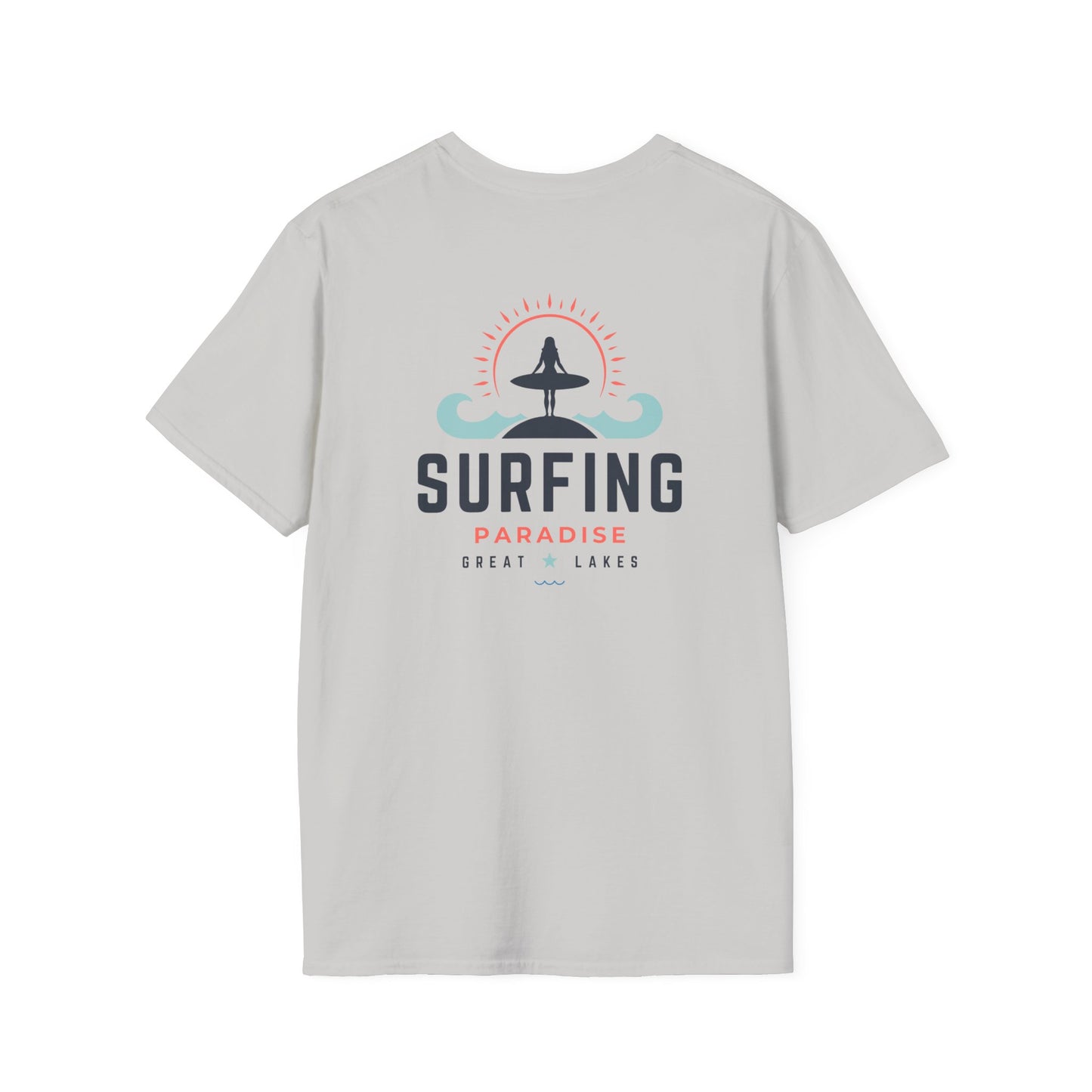 Great Lakes Surfing Paradise Unisex Softstyle T-Shirt - Relaxed Fit for Beach Lovers