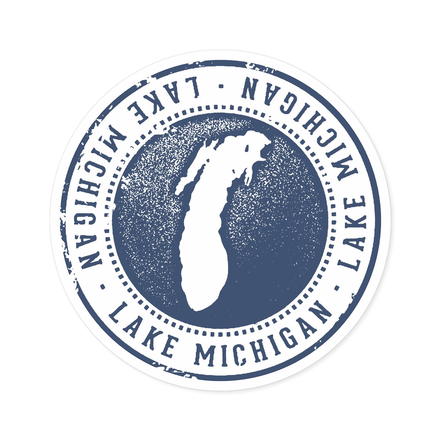 Lake Michigan Round Stickers - Durable Indoor/Outdoor Decals for Nature Lovers