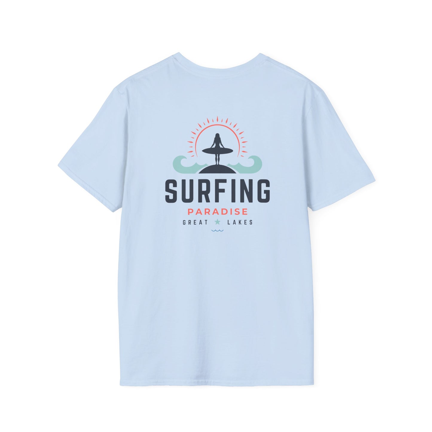 Great Lakes Surfing Paradise Unisex Softstyle T-Shirt - Relaxed Fit for Beach Lovers