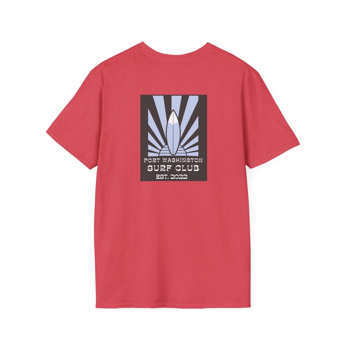 Port Washington Surf Club Unisex Softstyle T-Shirt - Retro Beach Vibe with Gnarly Skull Graphics