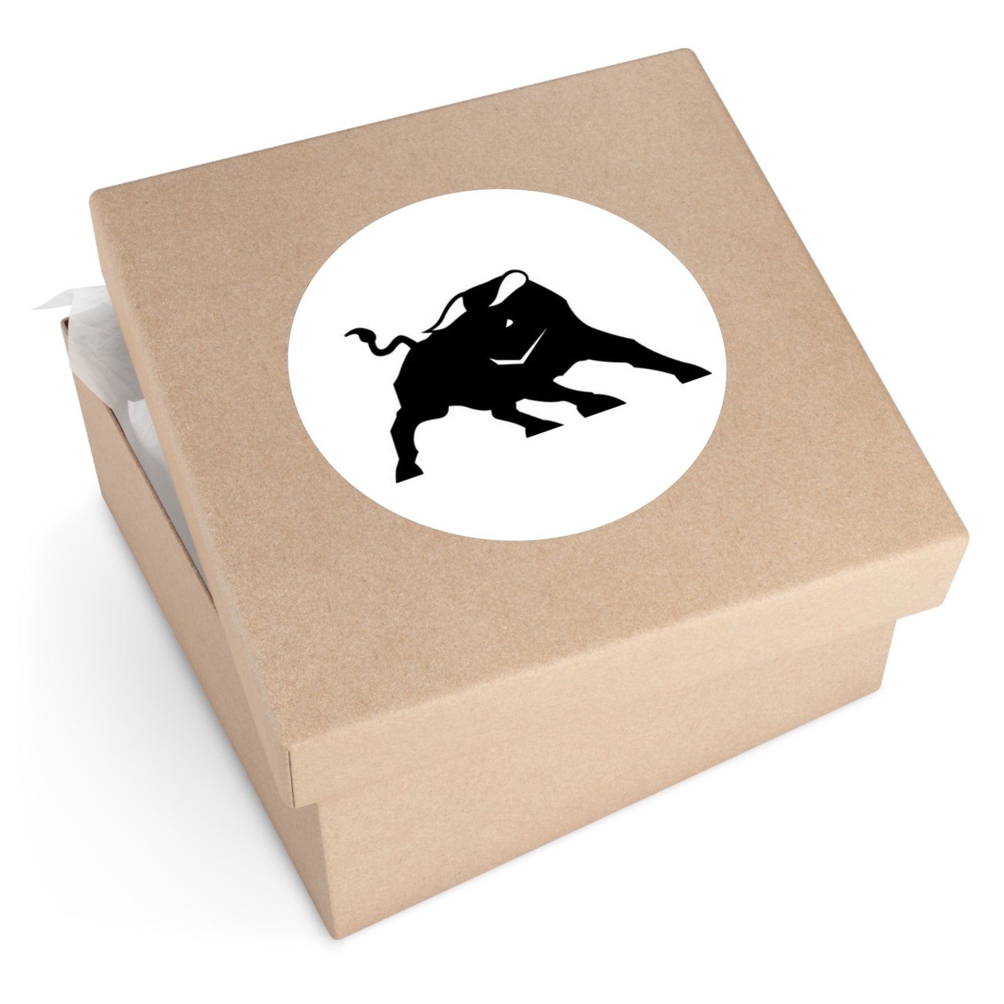 Bold Bull Round Stickers - Indoor/Outdoor Decor