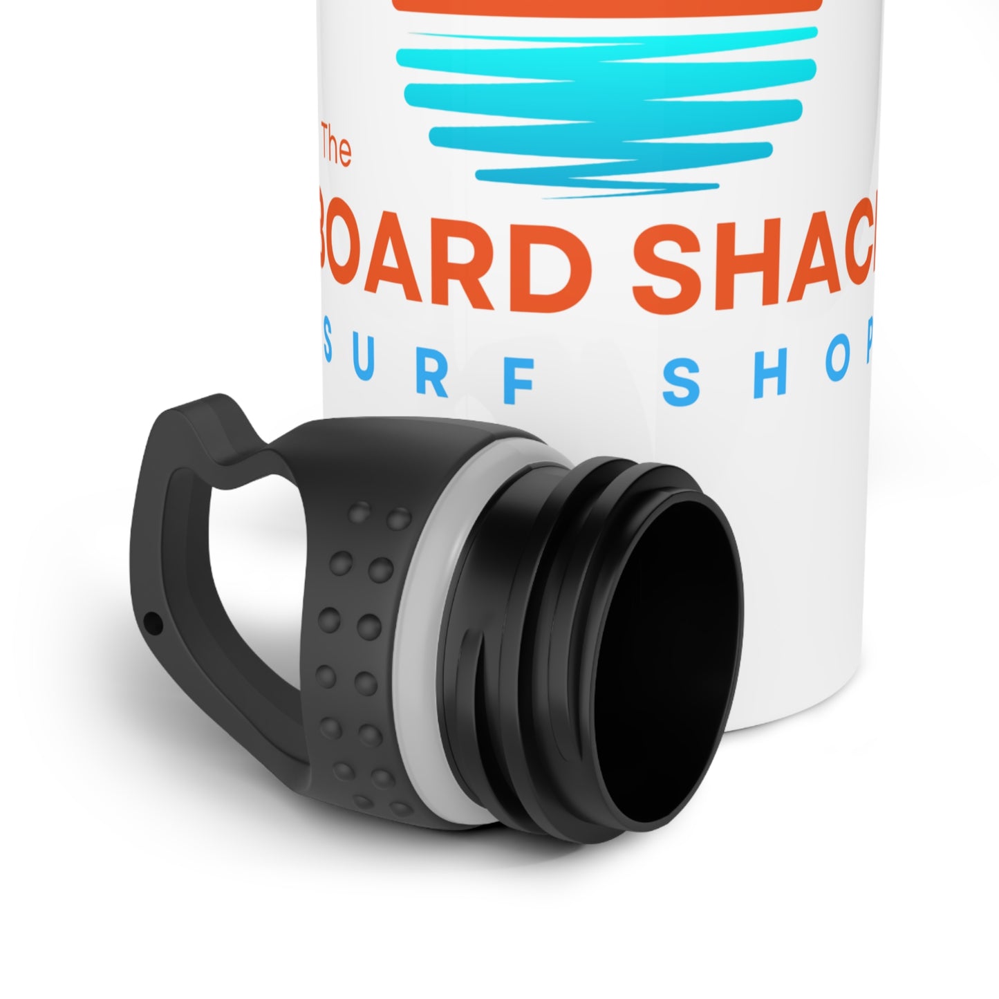 Board Shack Stainless Steel Water Bottle — Sunset Surf Logo, Beachy Reusable Bottle