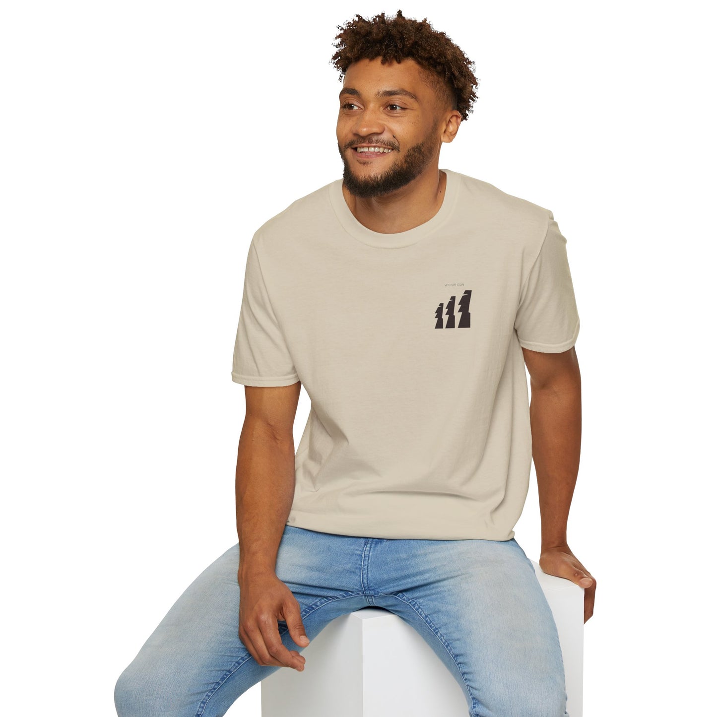 Vector Icon Surfing Unisex Softstyle T-Shirt - Casual Surf Fashion