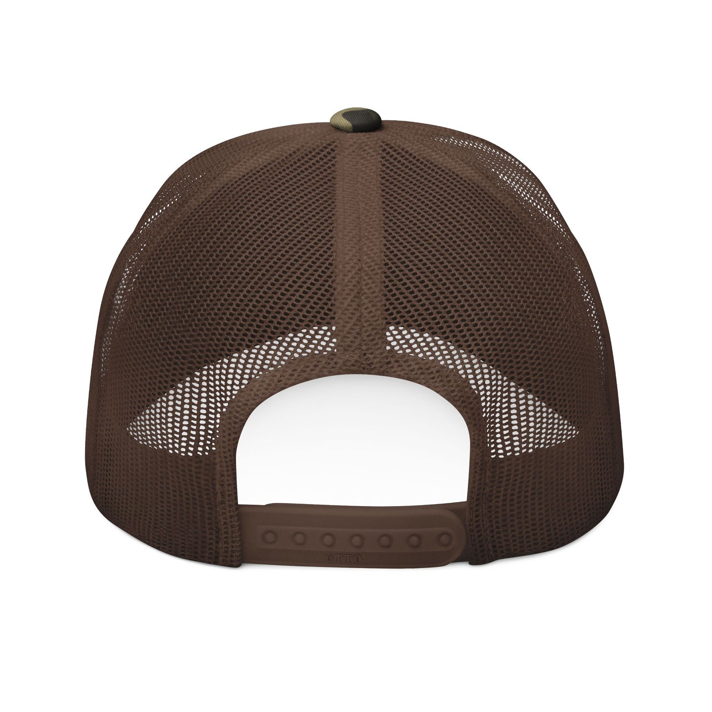 Surf King Camouflage Trucker Hat with Embroidered Skull Patch - Great Lakes Surf Apparel