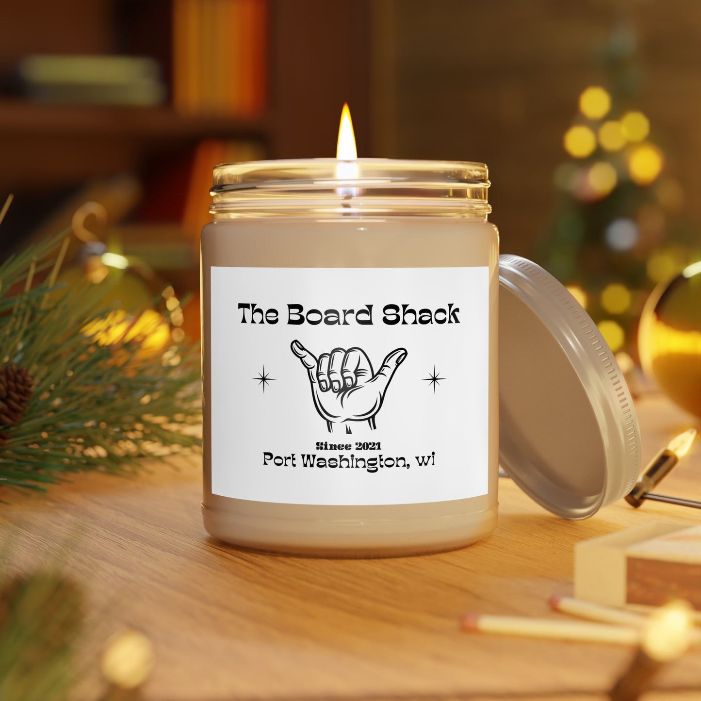 Scented Candles, 9oz - The Board Shack Shaka Logo
