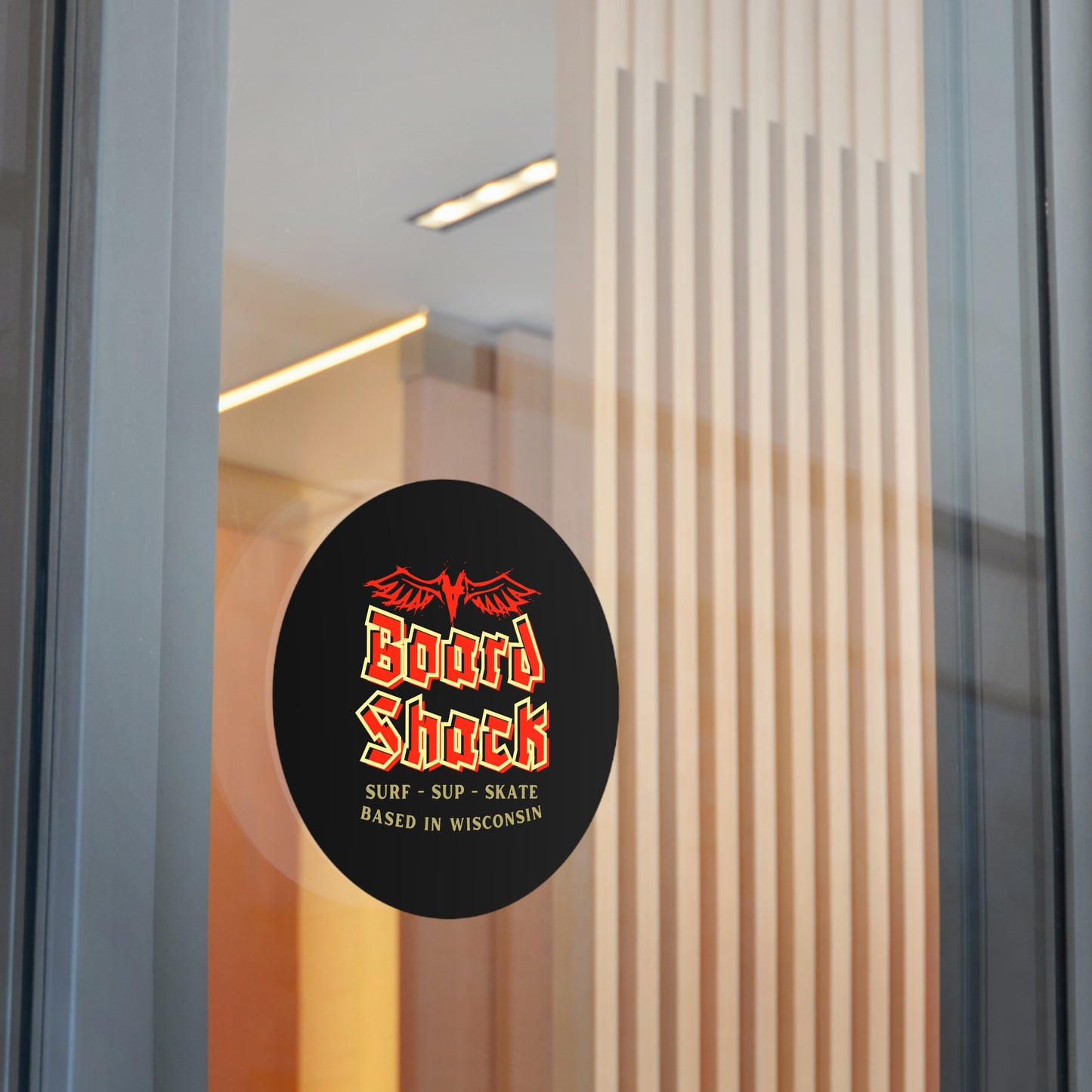 Board Shack Round Sticker — Surf · SUP · Skate Logo (Based in Wisconsin)