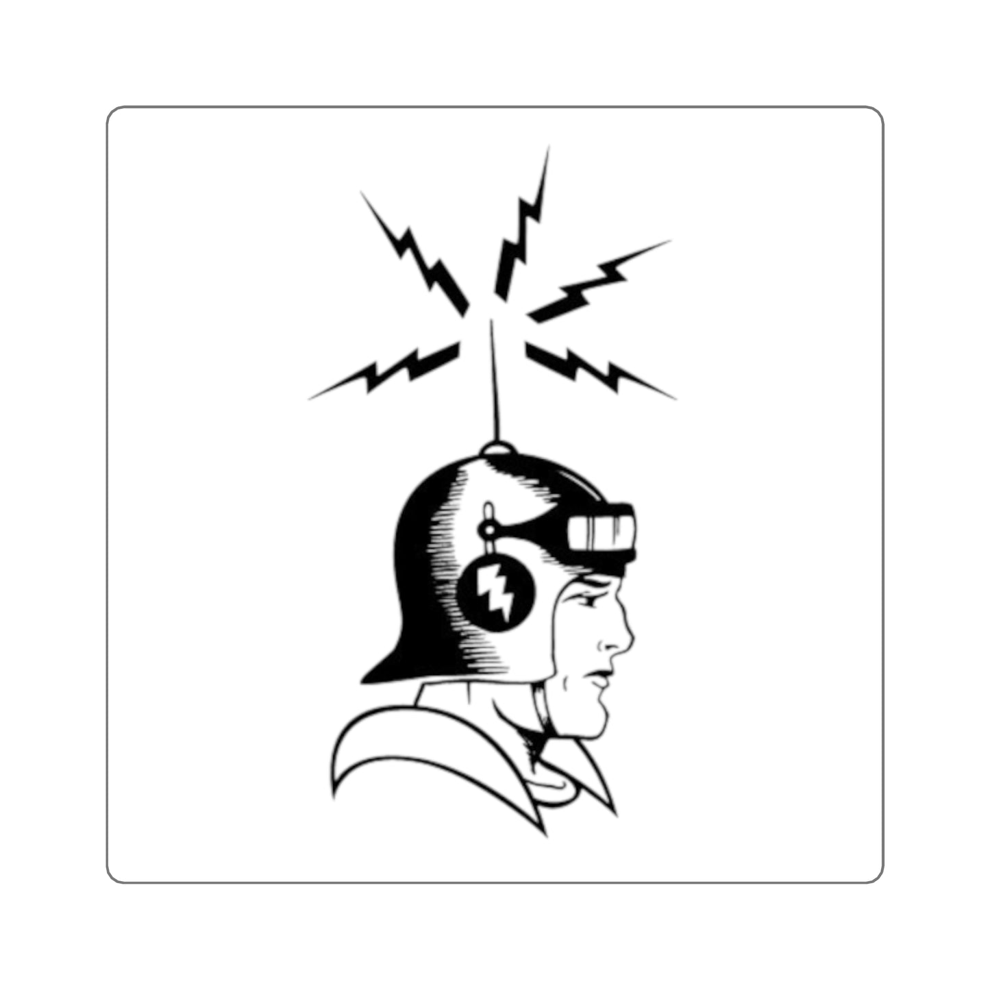 Cosmic Radio Operator Square Stickers - Retro Vibe for Surf & Tech Enthusiasts
