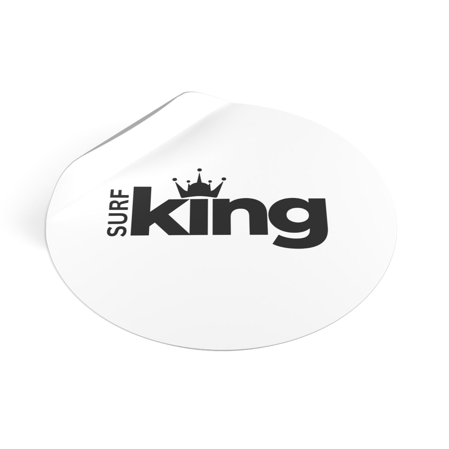 Surf King Round Vinyl Sticker — Waterproof Surfboard Decal