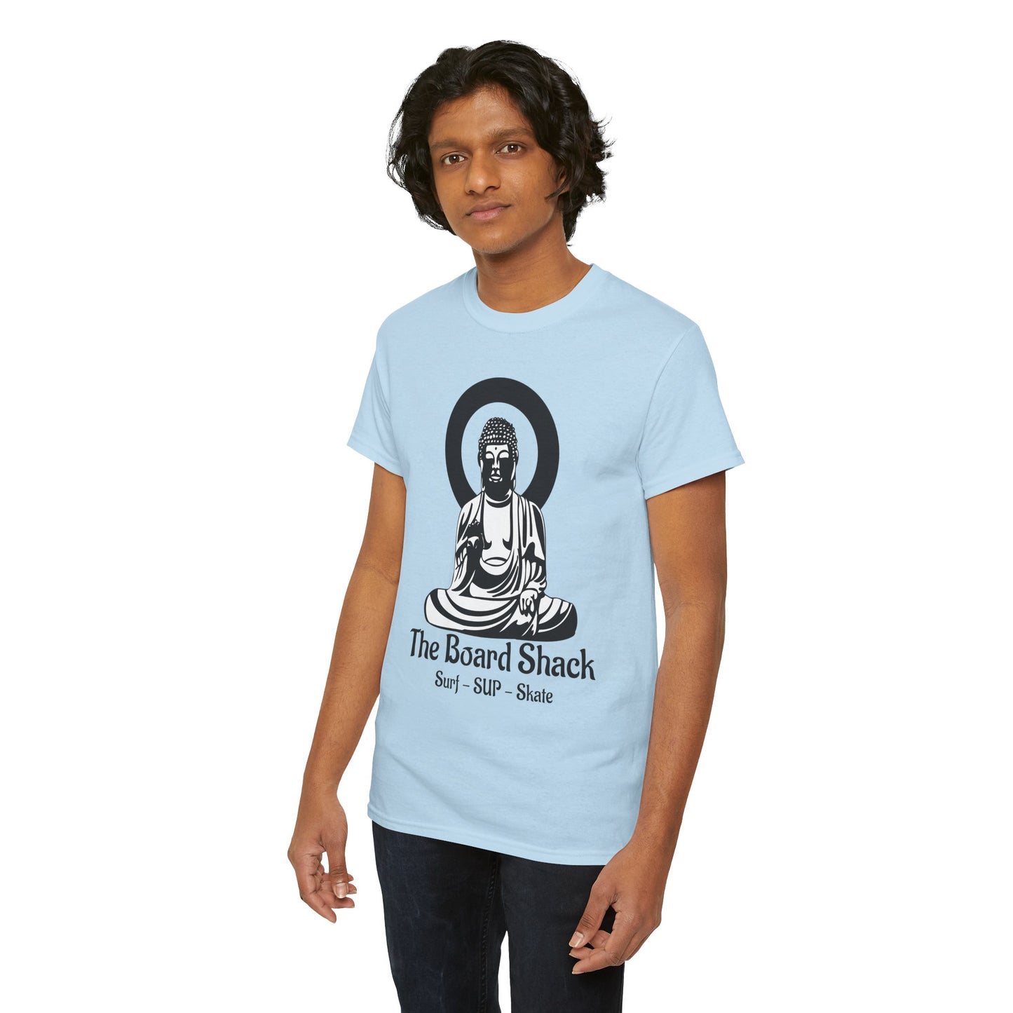 The Board Shack T-Shirt — Zen Buddha Graphic