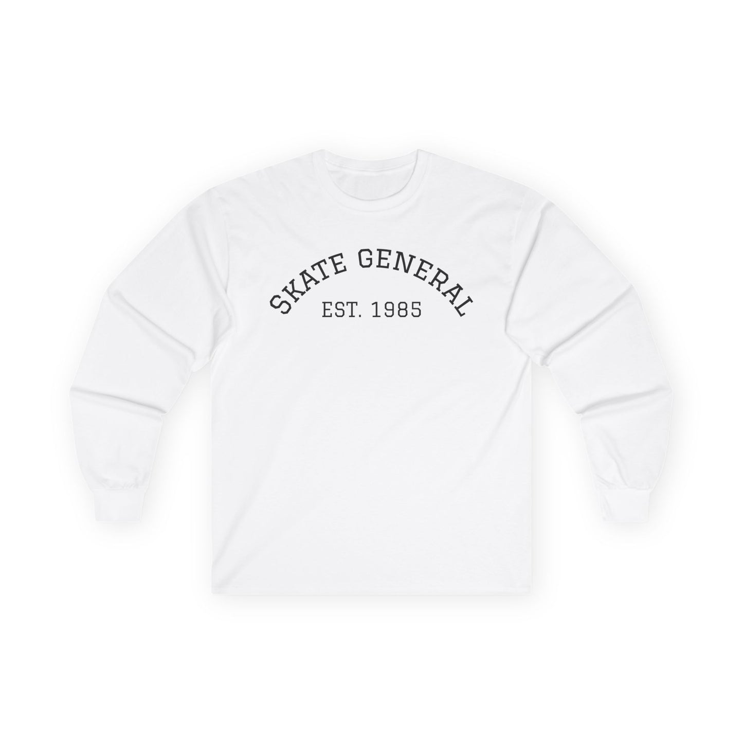 The Board Shack Skate General Long Sleeve Tee - Unisex Retro Skatewear with Skull Design