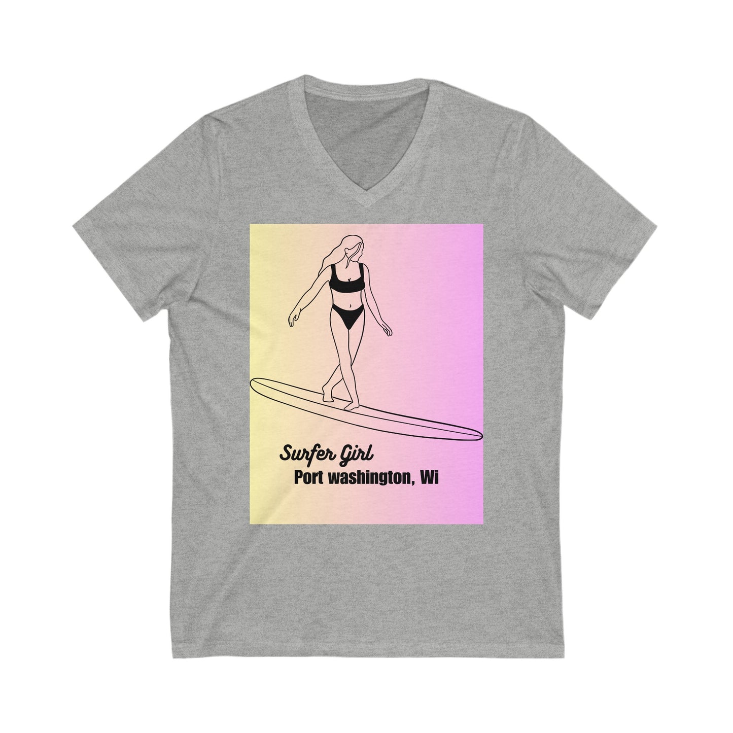 Surfer Girl Women's Jersey Short Sleeve V-Neck Tee