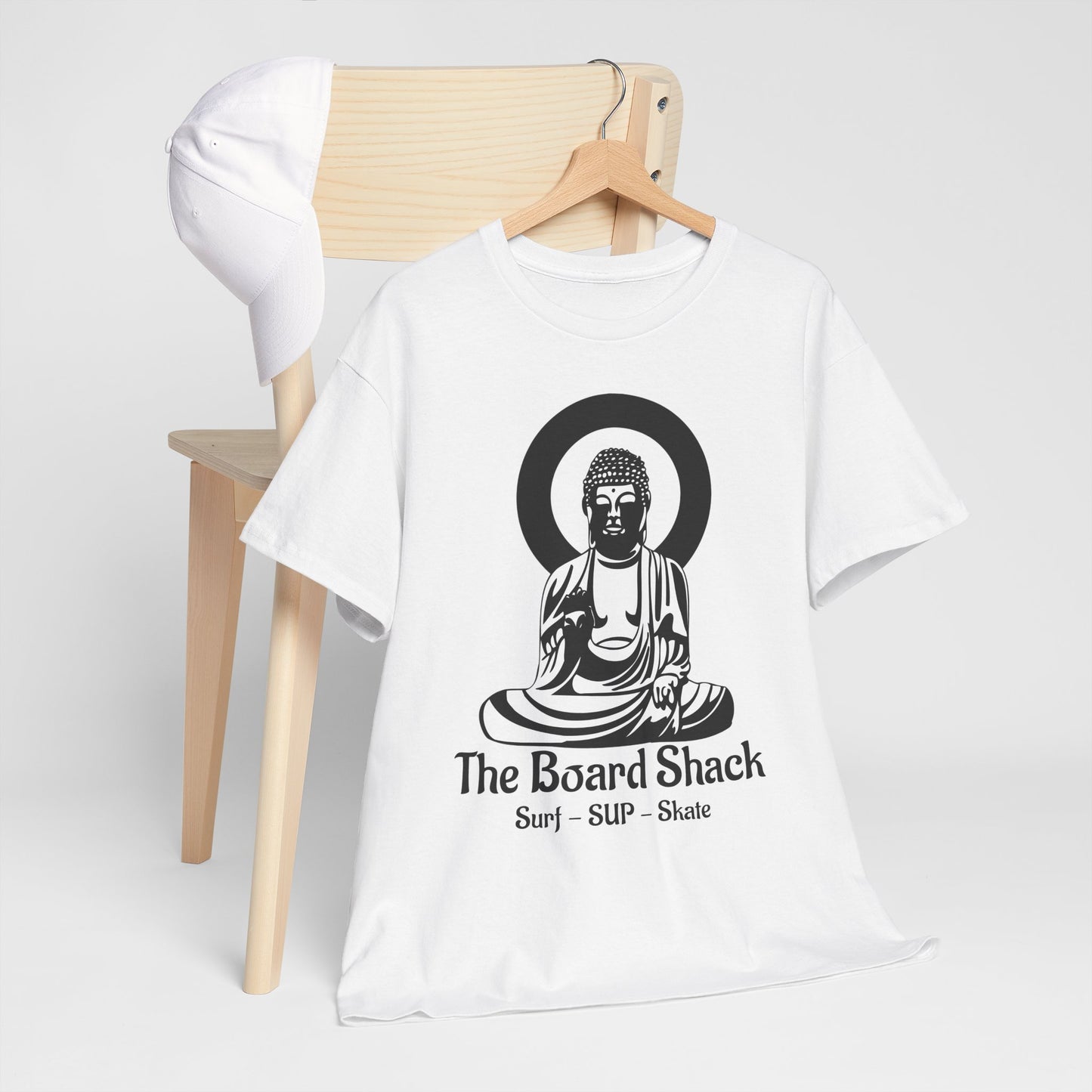 The Board Shack T-Shirt — Zen Buddha Graphic