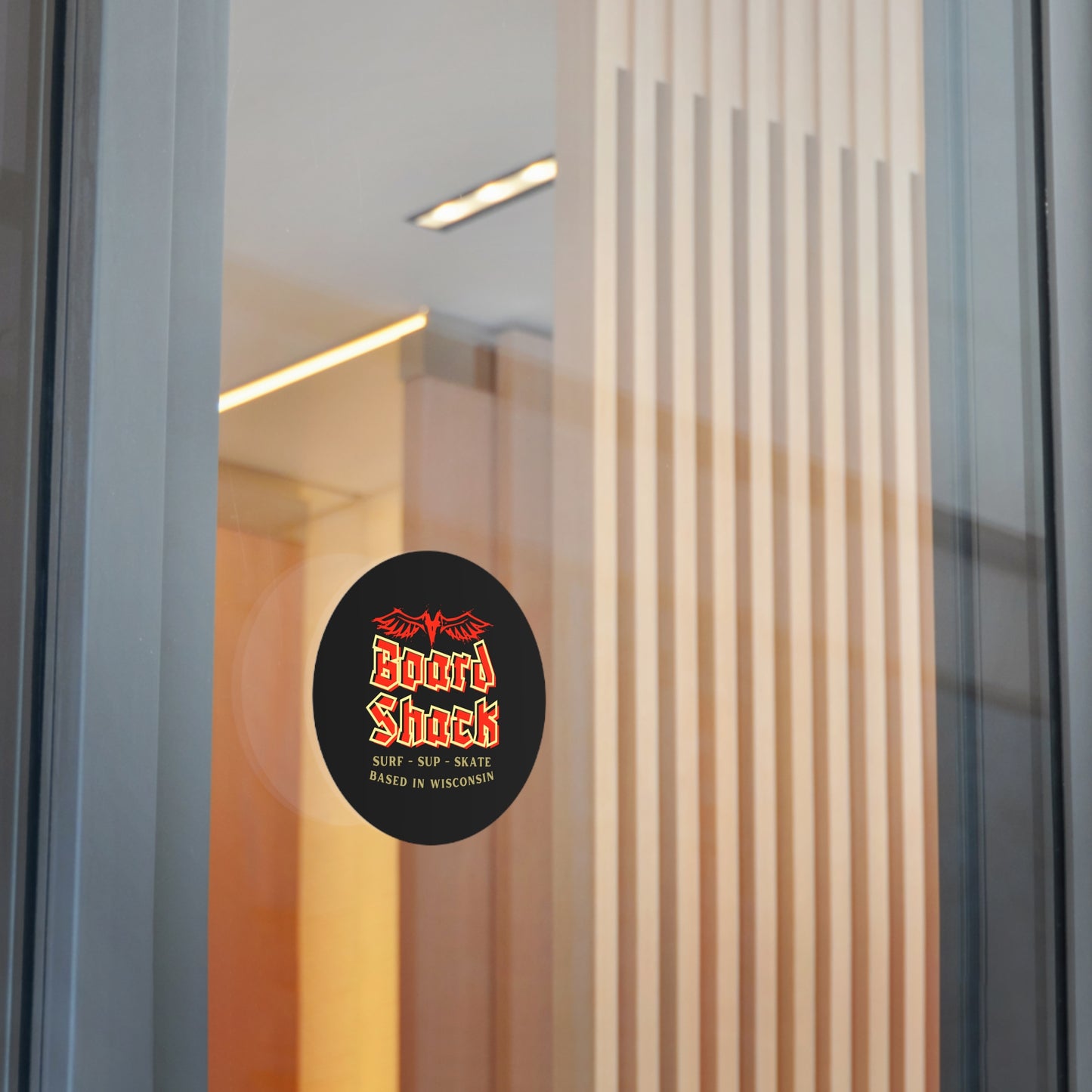 Board Shack Round Sticker — Surf · SUP · Skate Logo (Based in Wisconsin)
