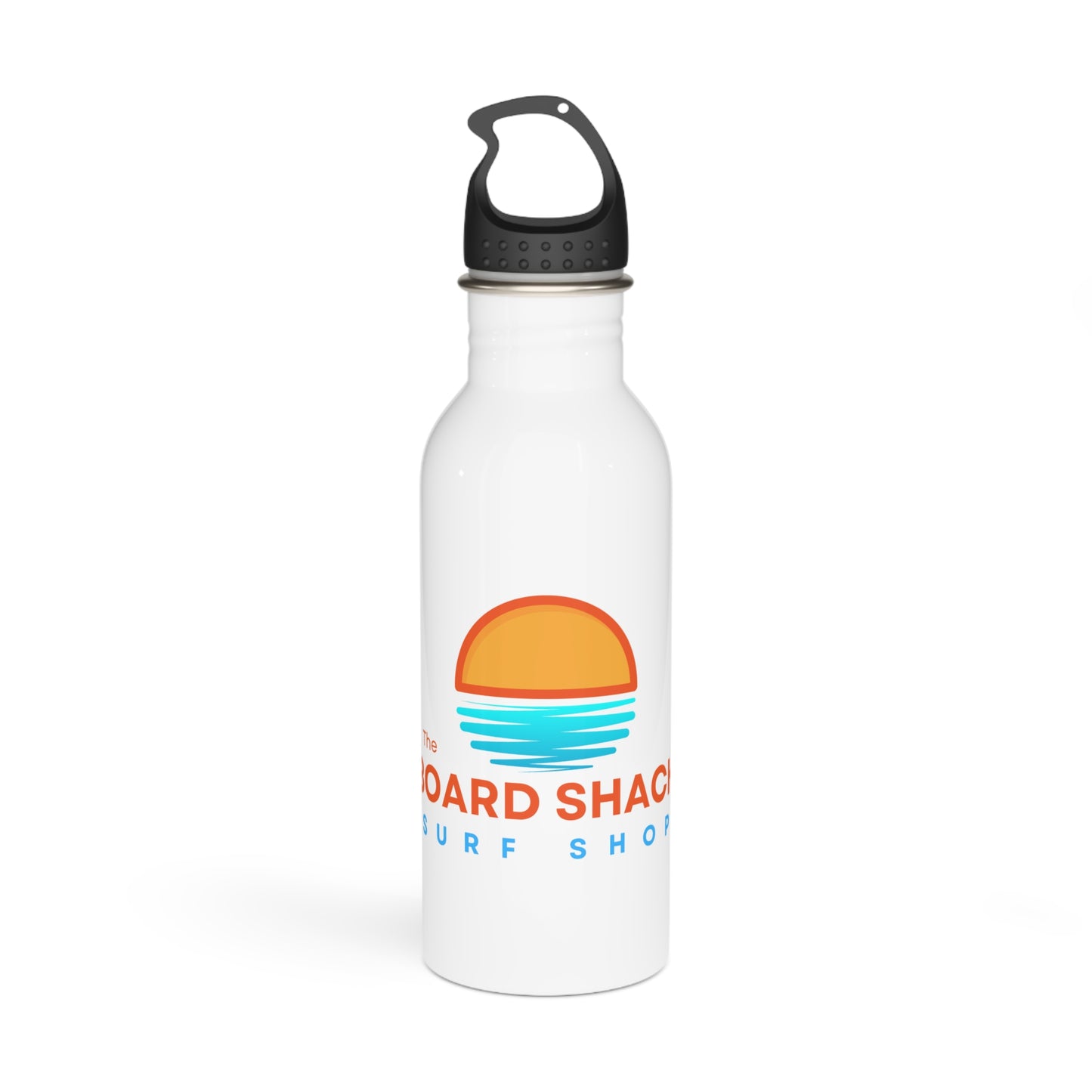 Board Shack Stainless Steel Water Bottle — Sunset Surf Logo, Beachy Reusable Bottle