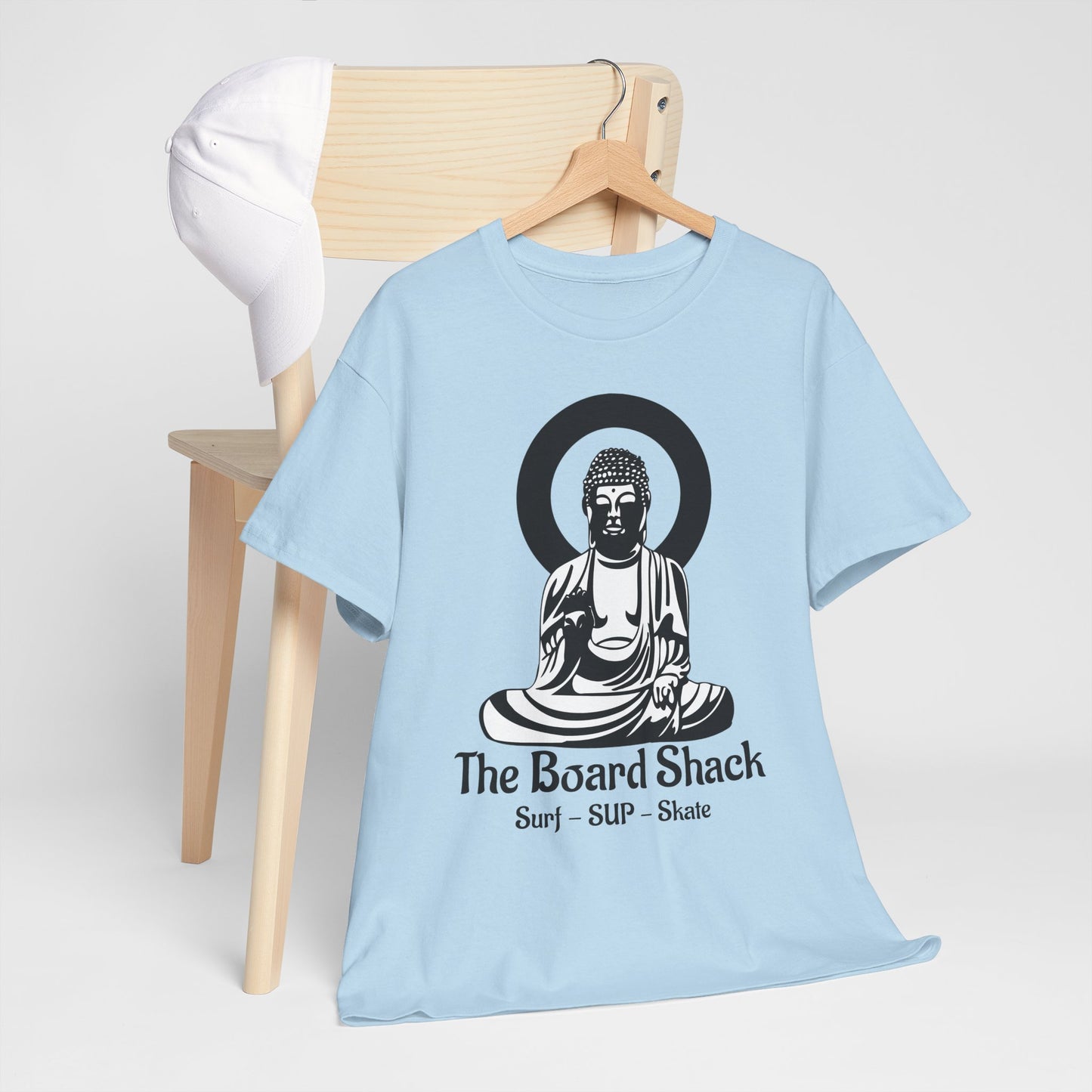 The Board Shack T-Shirt — Zen Buddha Graphic